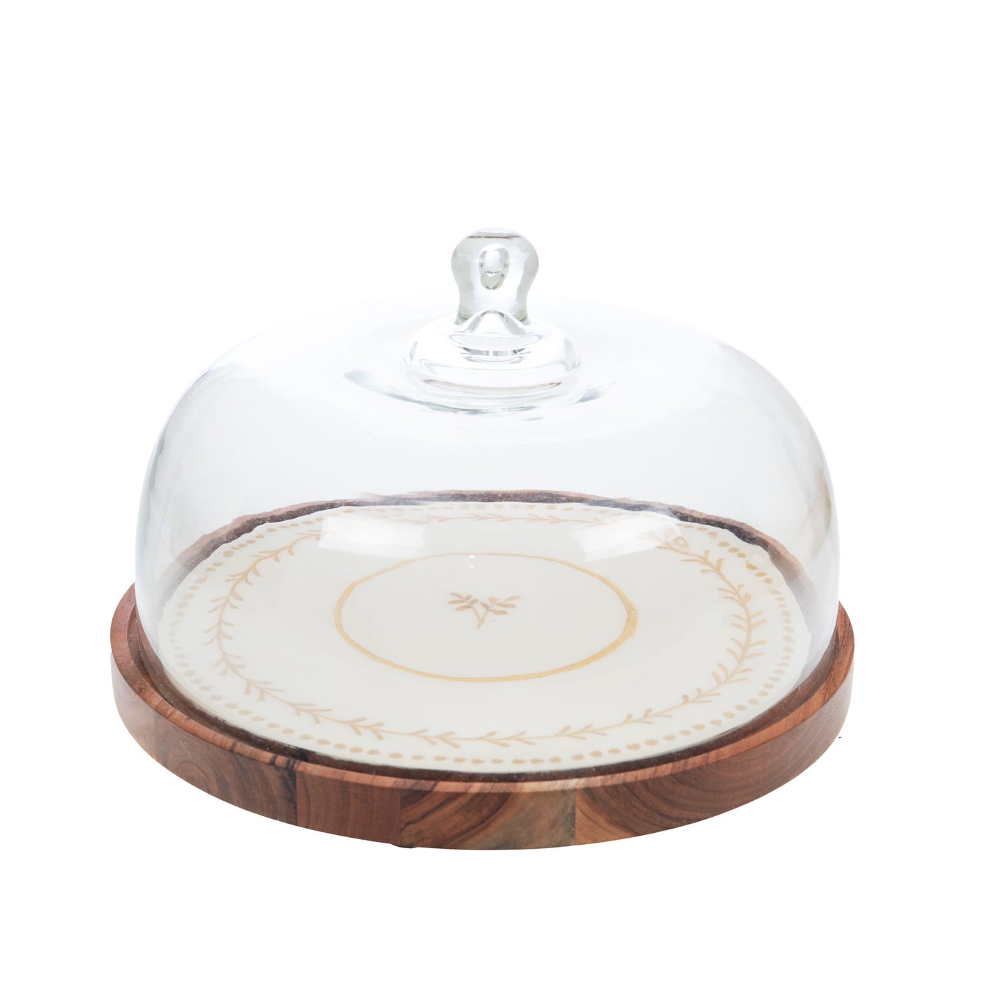 Plat rond avec cloche en verre ø 30 cm - Amadeus