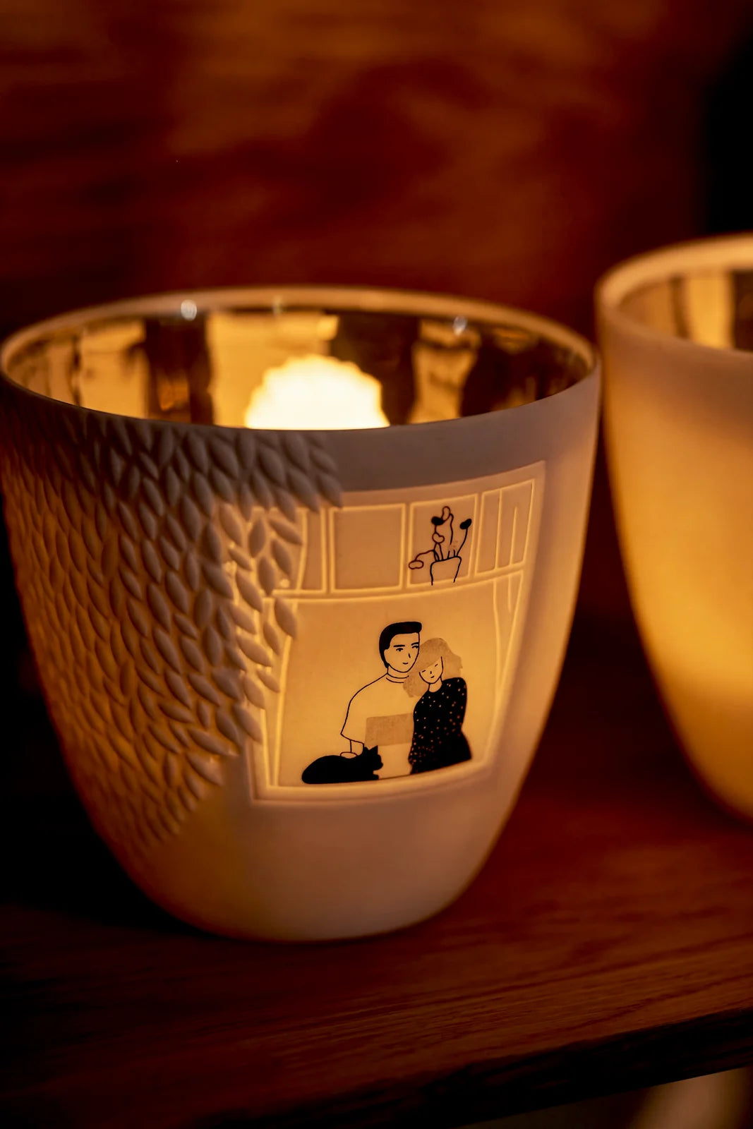Photophore poésie belles heures Räder porcelaine blanche