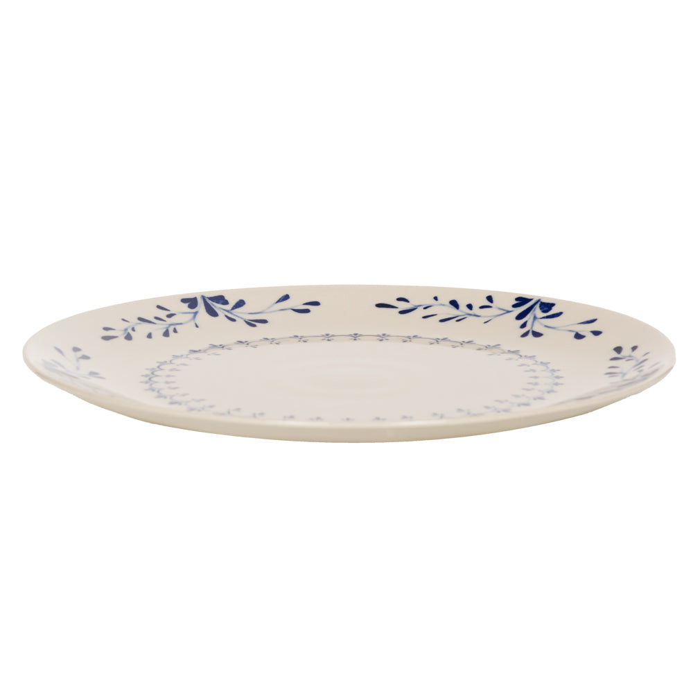 Plat rond Appoline bleu 32 cm - Table Passion