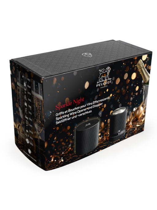 Coffret griffe et bouchon pour vins effervescent Sparkle Night - Peugeot