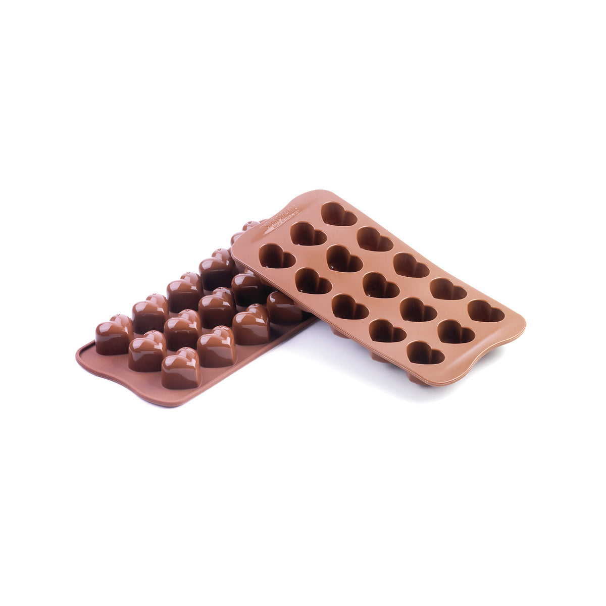 Moule Monamour Easy Choc Silikomart à 15 cavités cœur, vu seul