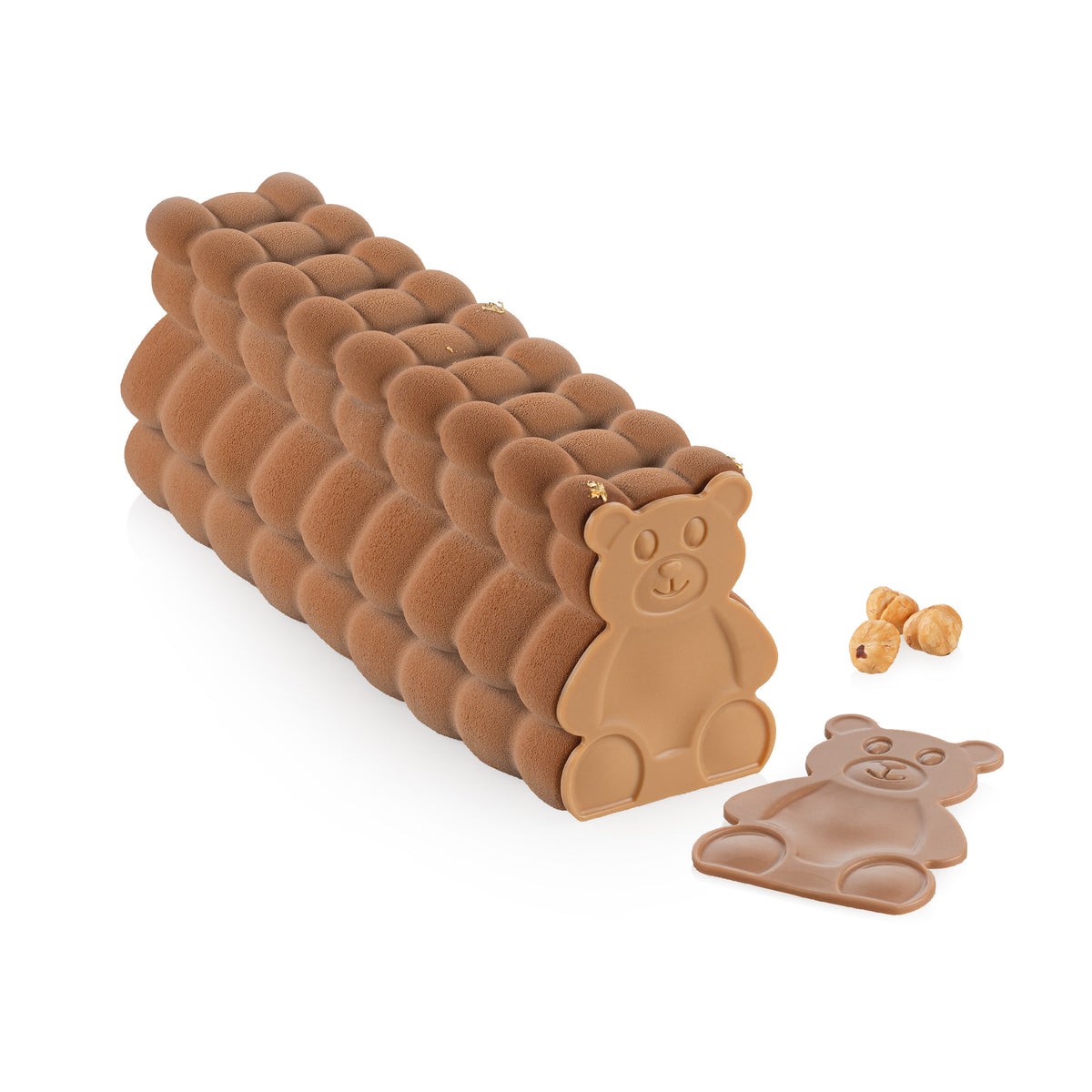Bûche en forme d'ourson réalisée avec le kit Peluche 1100 Silikomart