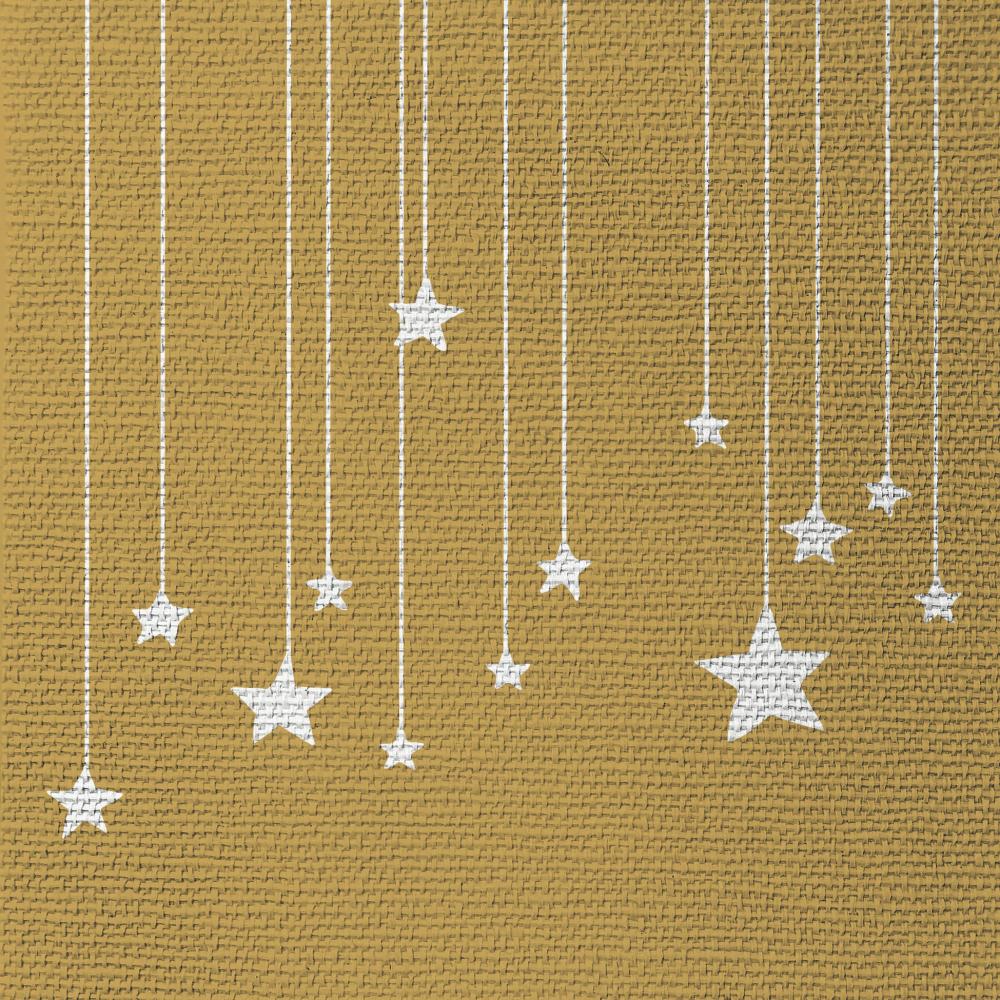 Serviette en papier Stars on Canvas gold 33x33 - PPD