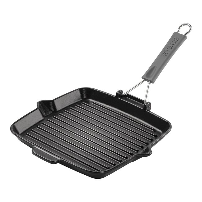 Gril avec bec verseur 24 cm, Fonte, Noir mat - Staub