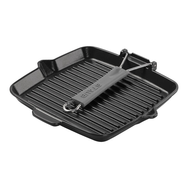 Gril avec bec verseur 24 cm, Fonte, Noir mat - Staub