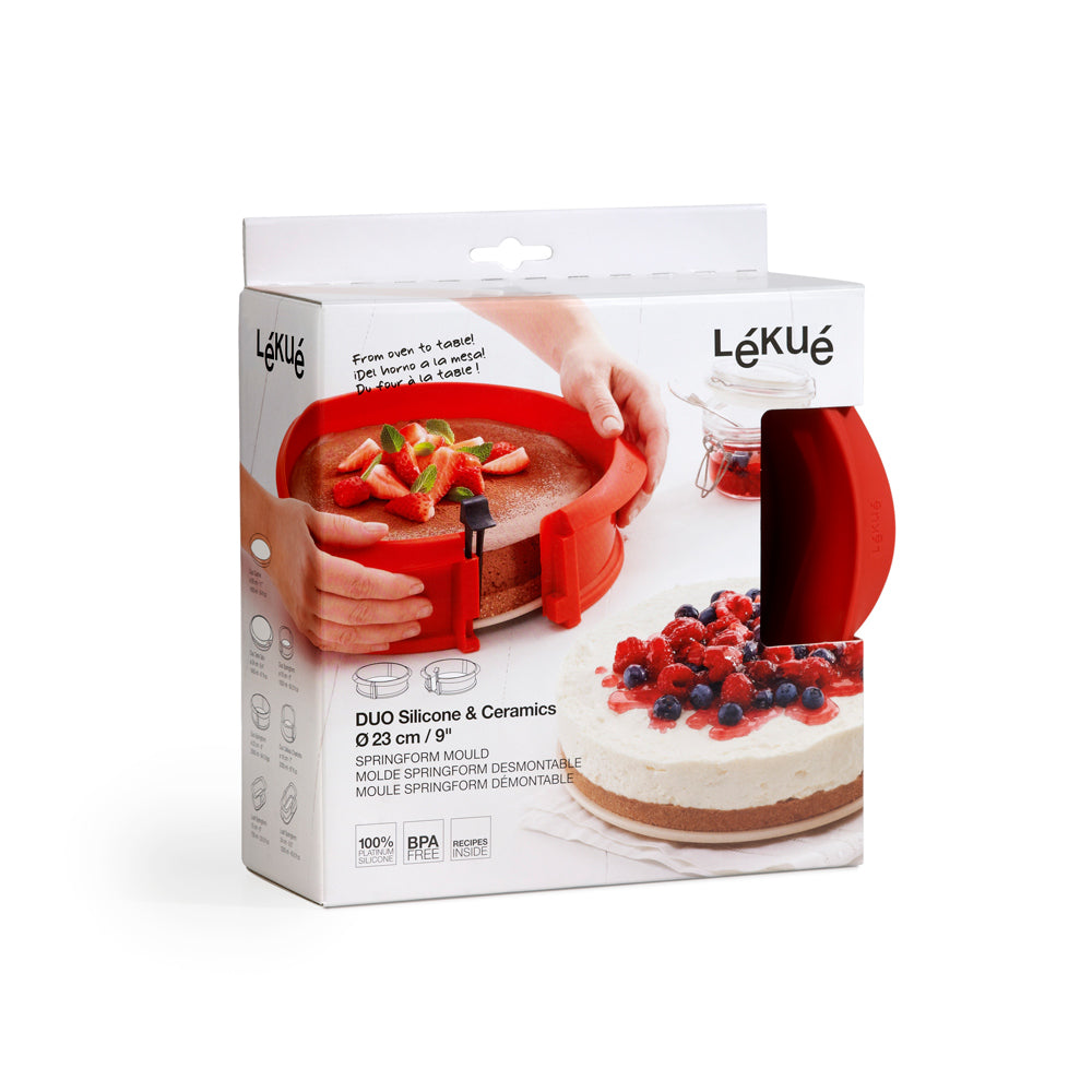 Moule charlotte 18 cm démontable rouge - Lékué