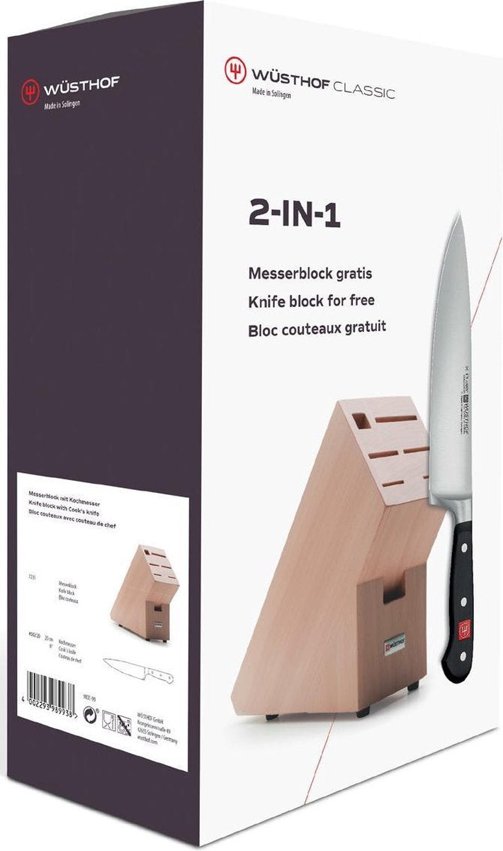 Couteau de Chef avec son Bloc Offert - Wüsthof