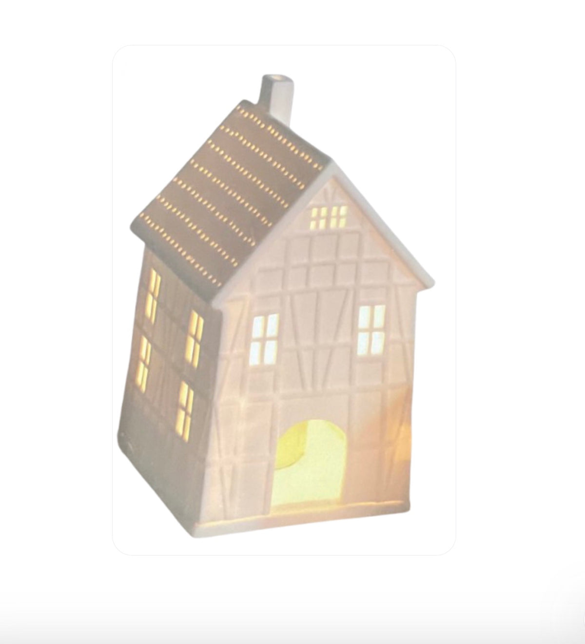 Grande maison lumineuse à colombages Räder porcelaine blanche