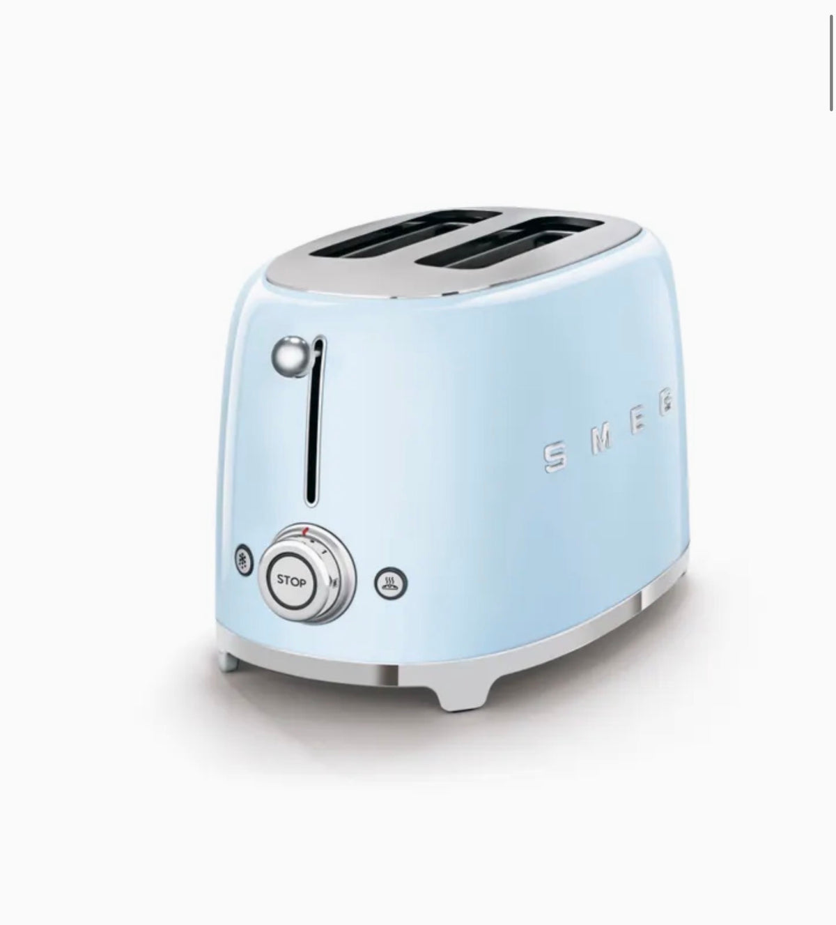 Grille-pain Smeg années 50 bleu pastel à deux fentes