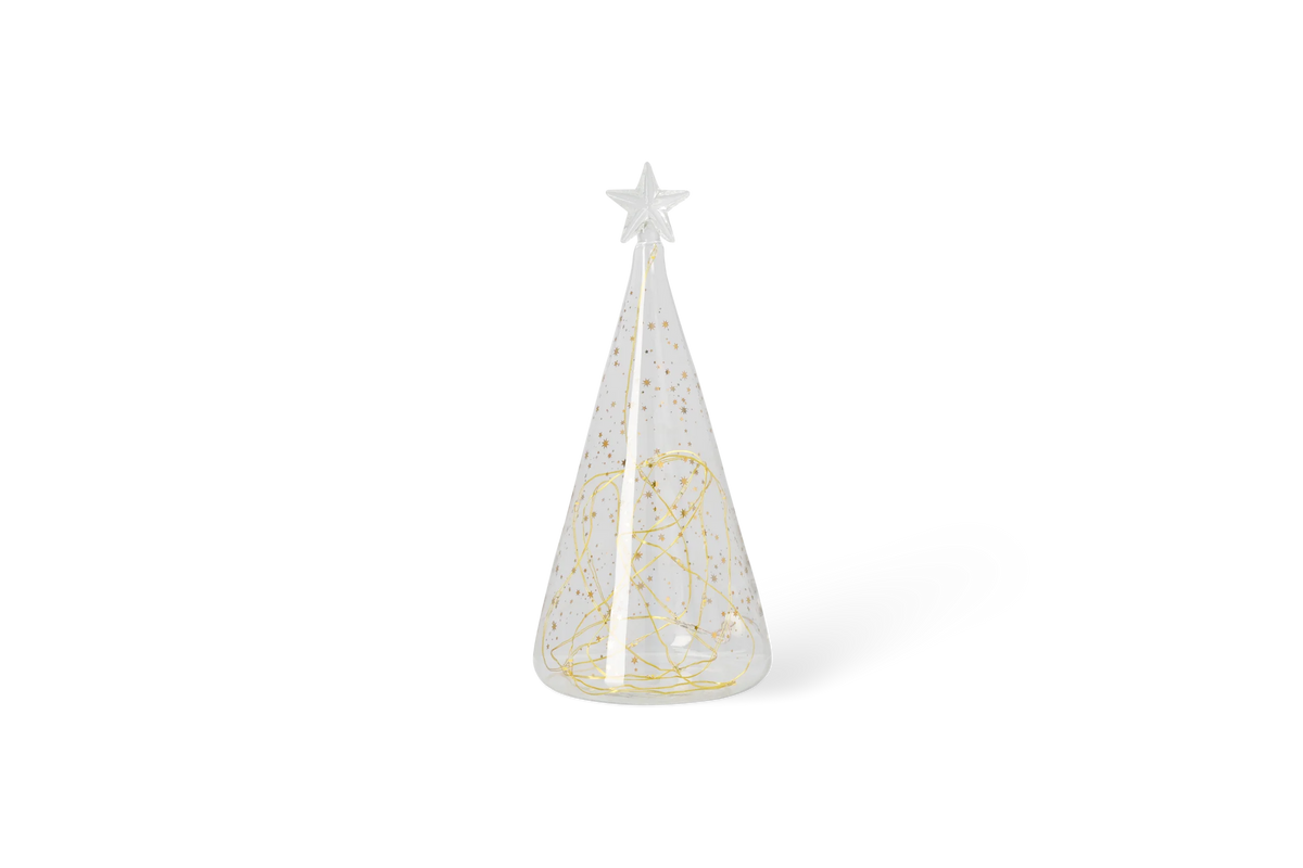 LED sapin en verre étoile dorée, petit modèle Räder