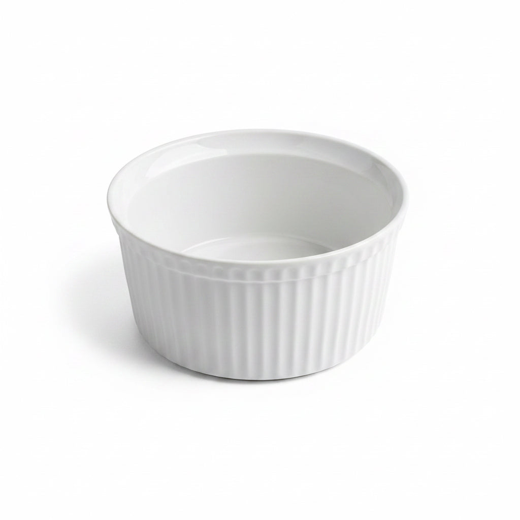 Plat à soufflé Girard en porcelaine blanche de 19 cm