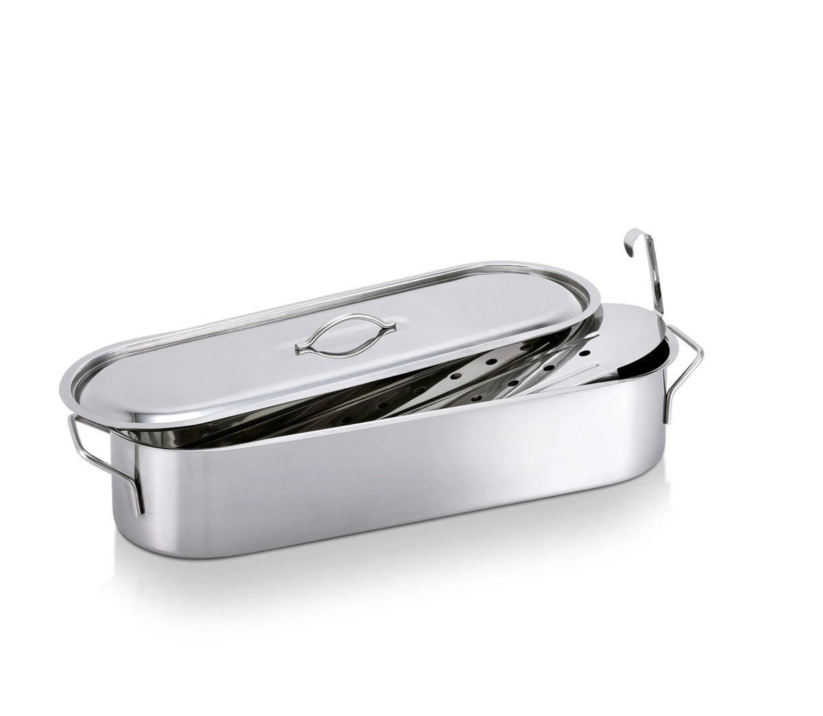 Poissonnière Beka en inox de 60 cm avec grille et couvercle