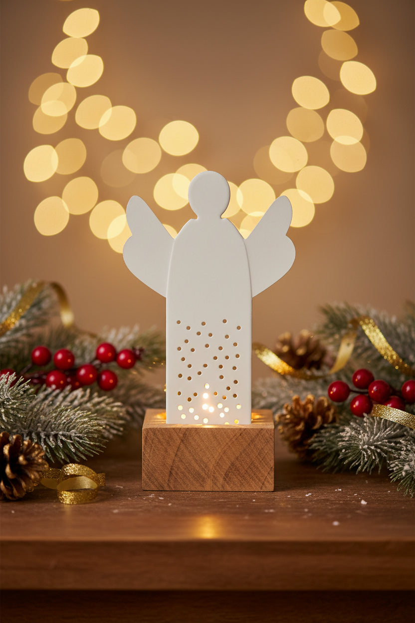 Objet lumineux ange blanc Räder porcelaine