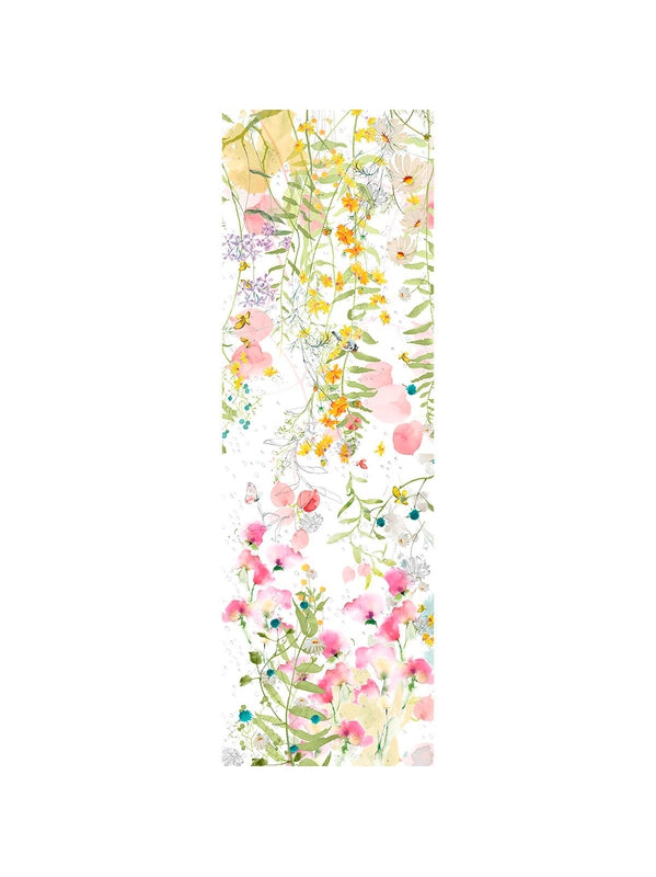 Chemin de table Rosée du Matin Printemps rose 50x150 en coton et lin