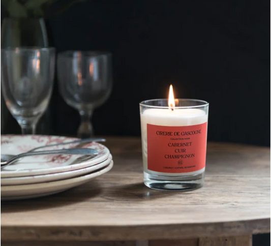Bougie cabernet, cuir & champignon - Cirerie de Gascogne