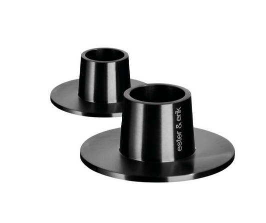 Bougeoir M noir mat set de 2 - Ester & Erik