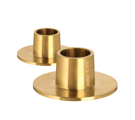 Bougeoir M or mat set de 2 - Ester & Erik