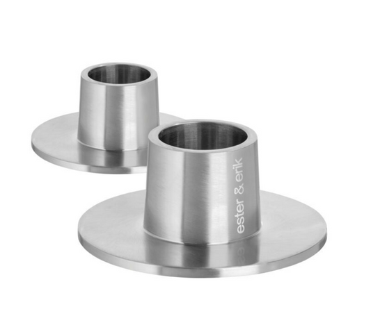 Bougeoir M argent mat set de 2 - Ester & Erik