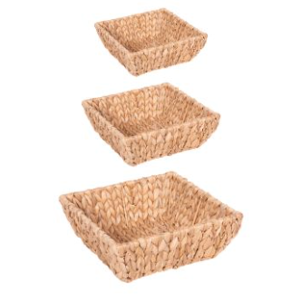 Set de 3 paniers carrés Jacinthe d'eau - Table Passion