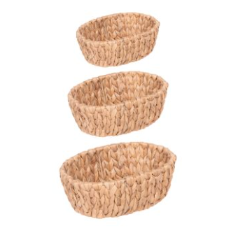 Set de 3 paniers ovales Jacinthe d'eau - Table Passion