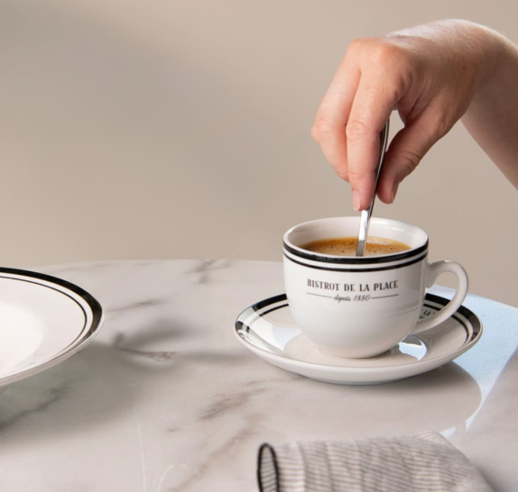 Tasse avec soucoupe Bistrot 9 cl - Table Passion
