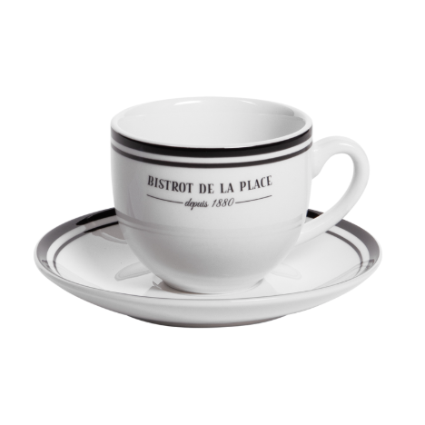 Tasse avec soucoupe Bistrot 22 cl - Table Passion