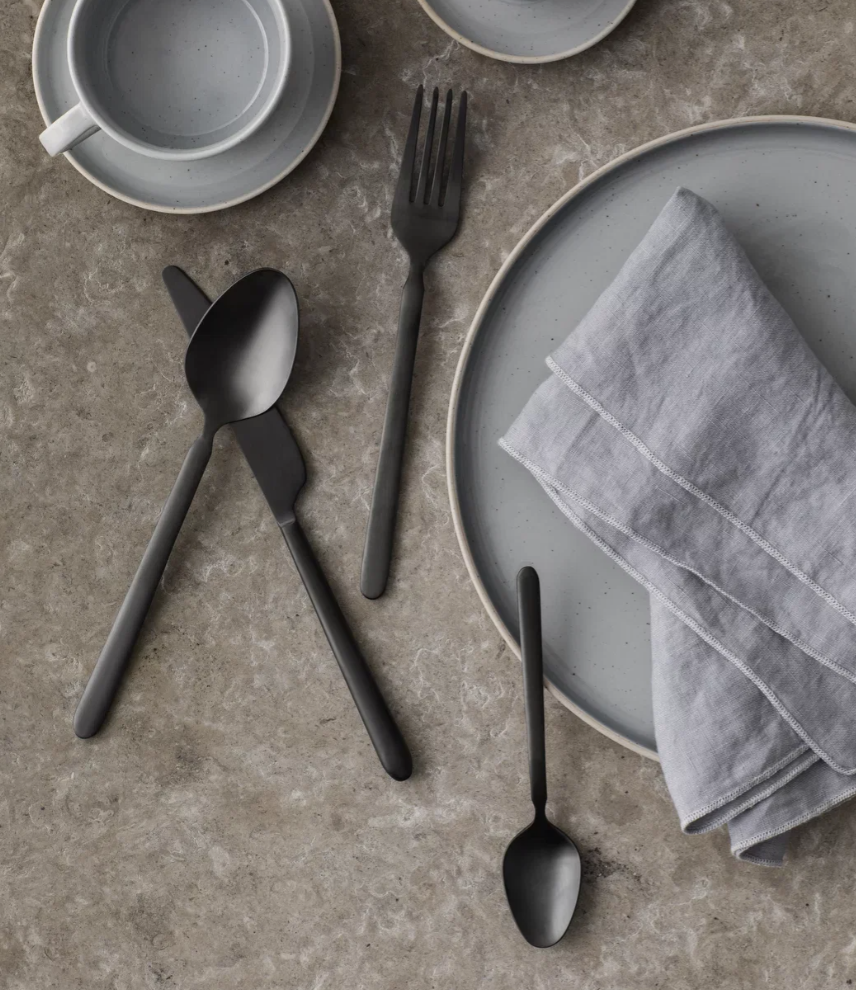 Ménagère stella cutlery 16 pièces noire - Blomus