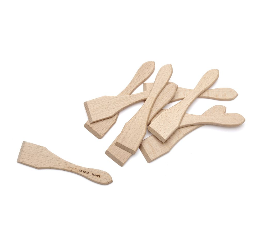 10 mini spatules raclette / blinis bois - De Buyer