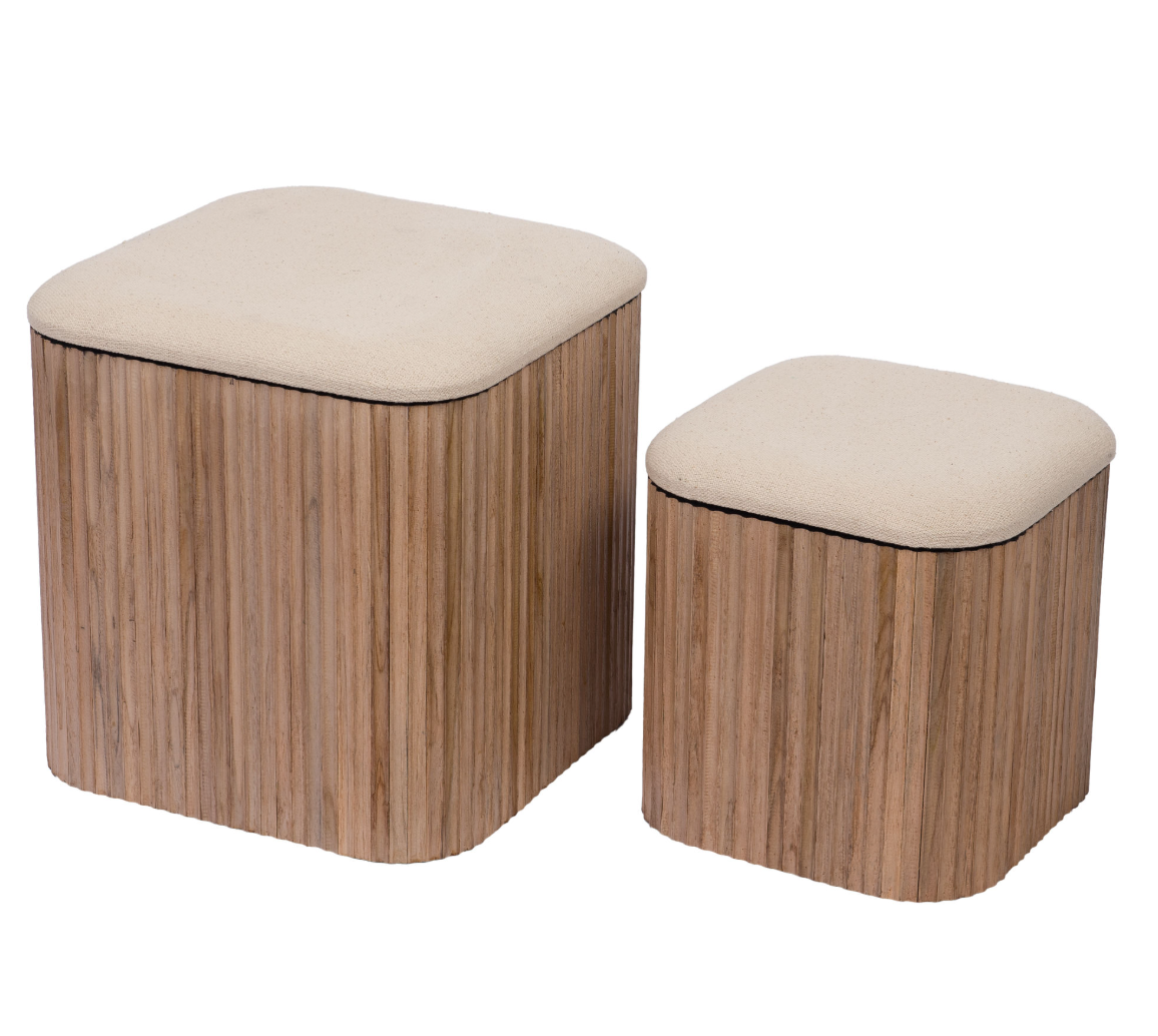 Tabouret carré Camel grand modèle - Amadeus