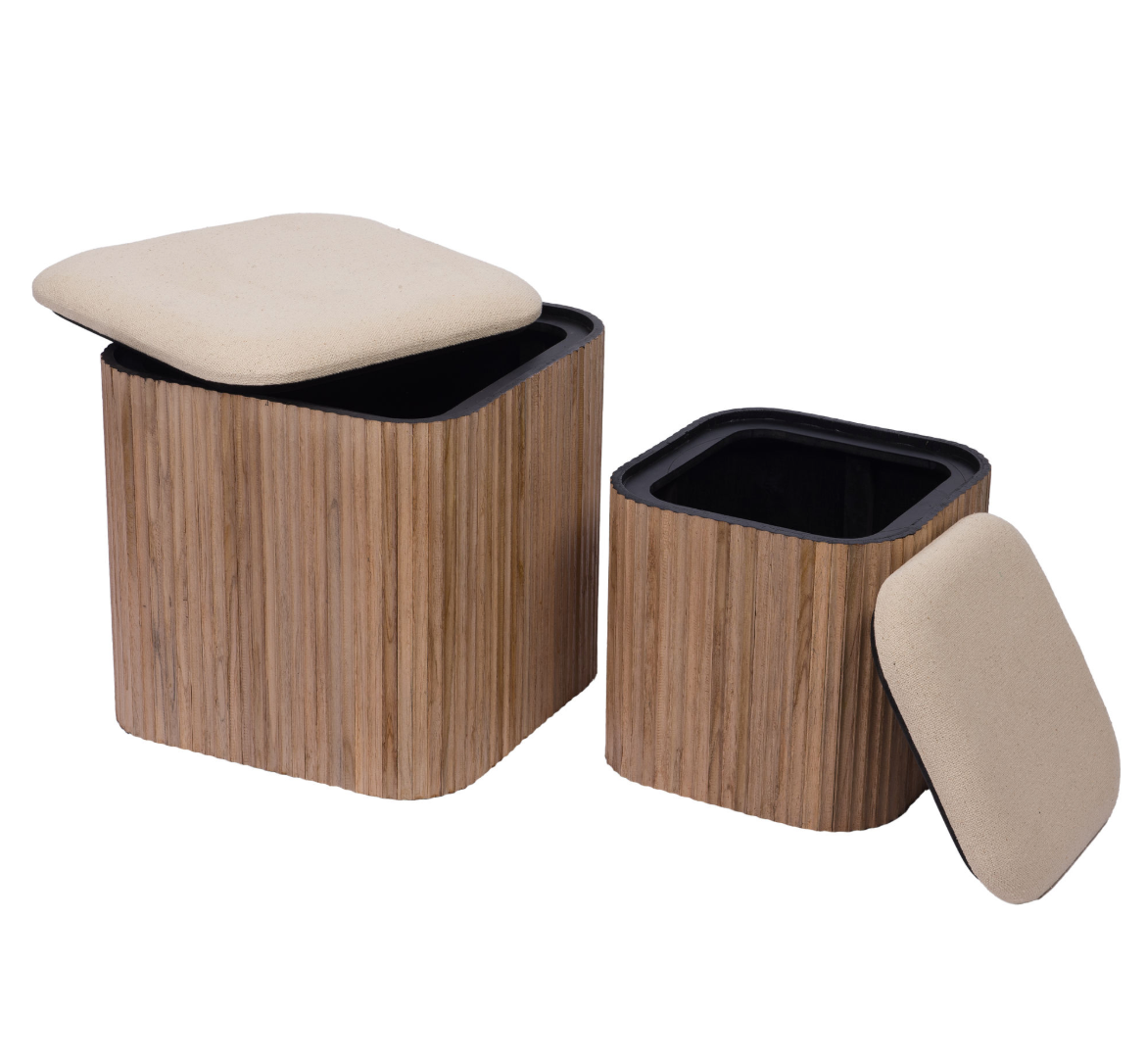 Tabouret carré Camel petit modèle - Amadeus