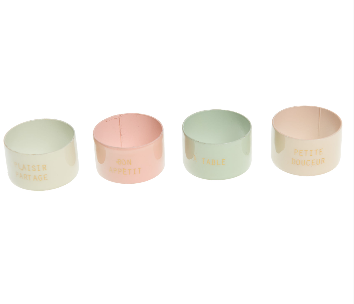 Rond de serviette 4 assortis cocon - Amadeus