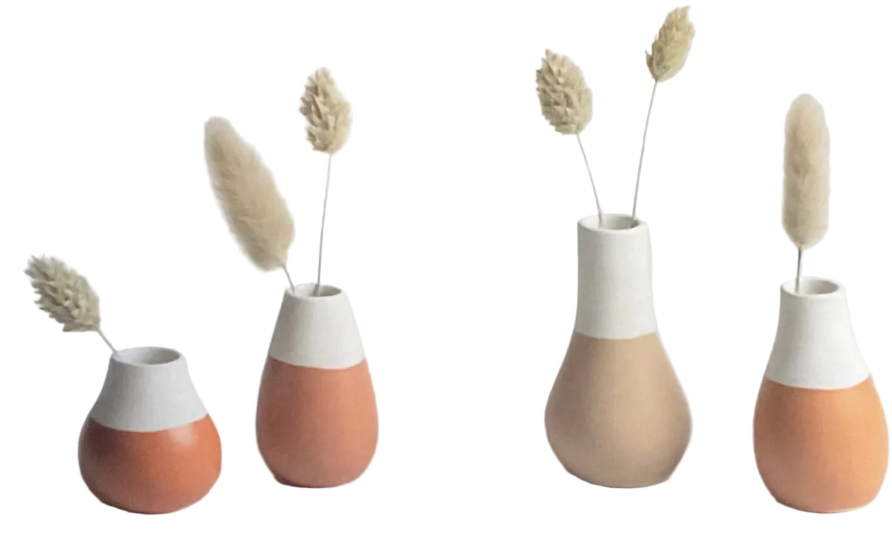 Set de 4 mini-vases pastel Räder grès