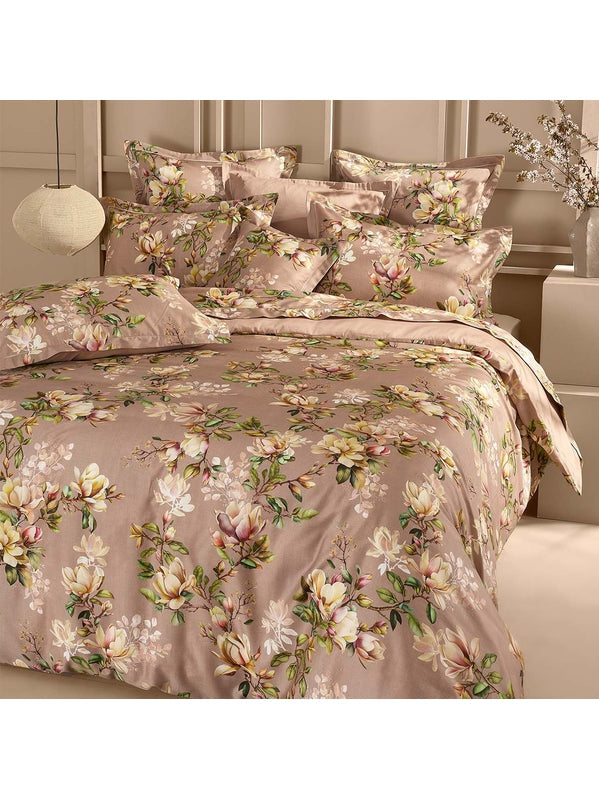 HOUSSE DE COUETTE MAGNOLIAS ROSE FUME