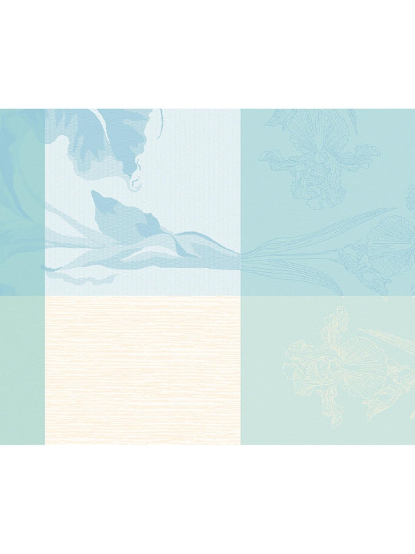 Set de table enduit Mille Iris d’Eau aqua 40x50 cm en coton bleu
