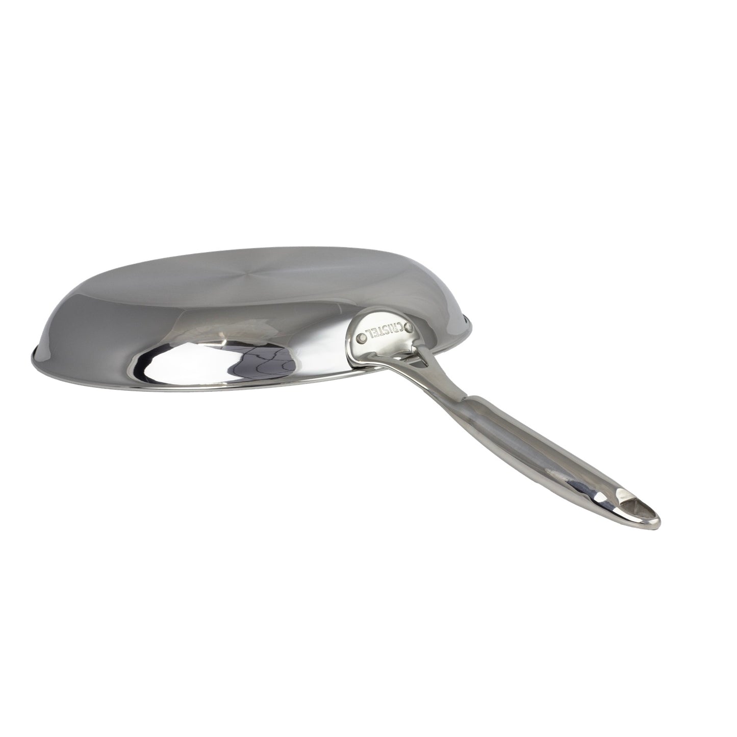 Set de 2 poeles castel pro 5 ply inox poignée fixe 24+28 cm - Cristel