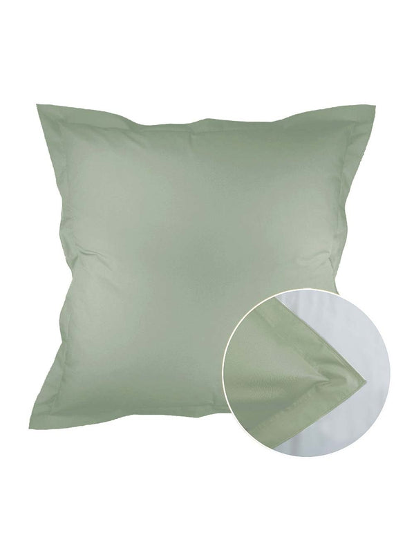 Taie d'oreiller Olana Kaki en 100 % coton - finition bourdon