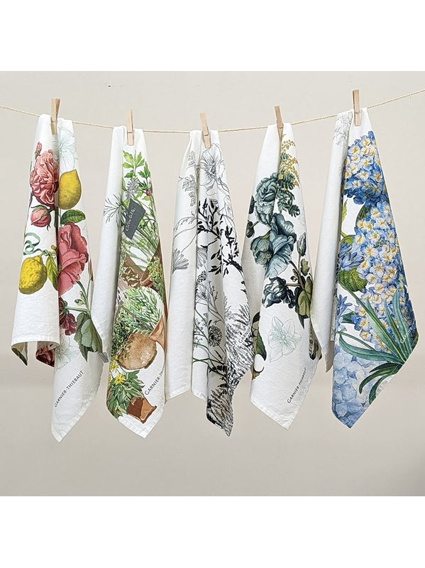 Torchon de cuisine Escapades Printemps multicolore 50x70 en coton et lin
