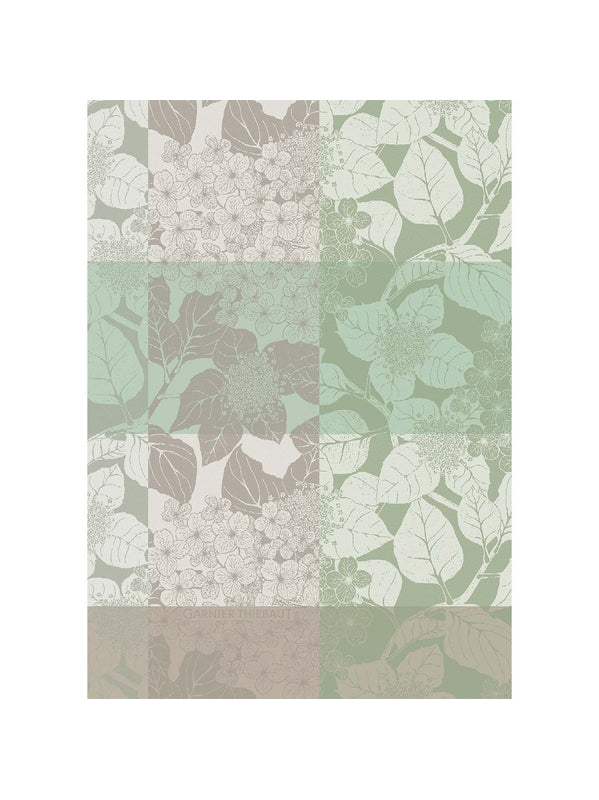 Torchon Mille Hortensias Verde 50x70 - GARNIER