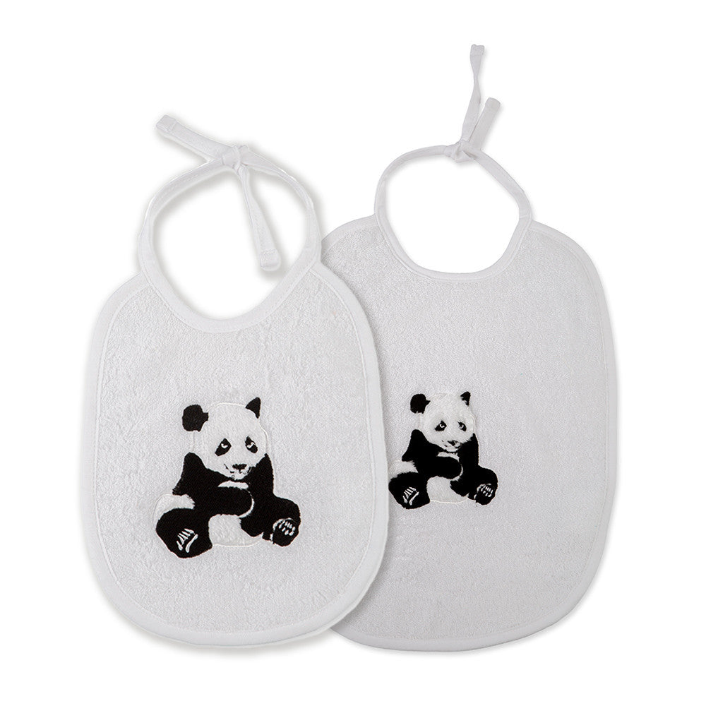 Bavoir Petit Panda blanc - Garnier-Thiebaut