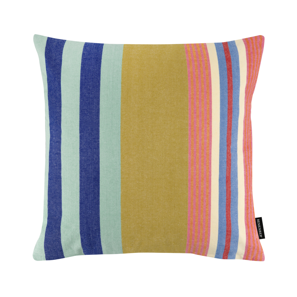 Coussin carré Belize en coton tissé aux couleurs franches