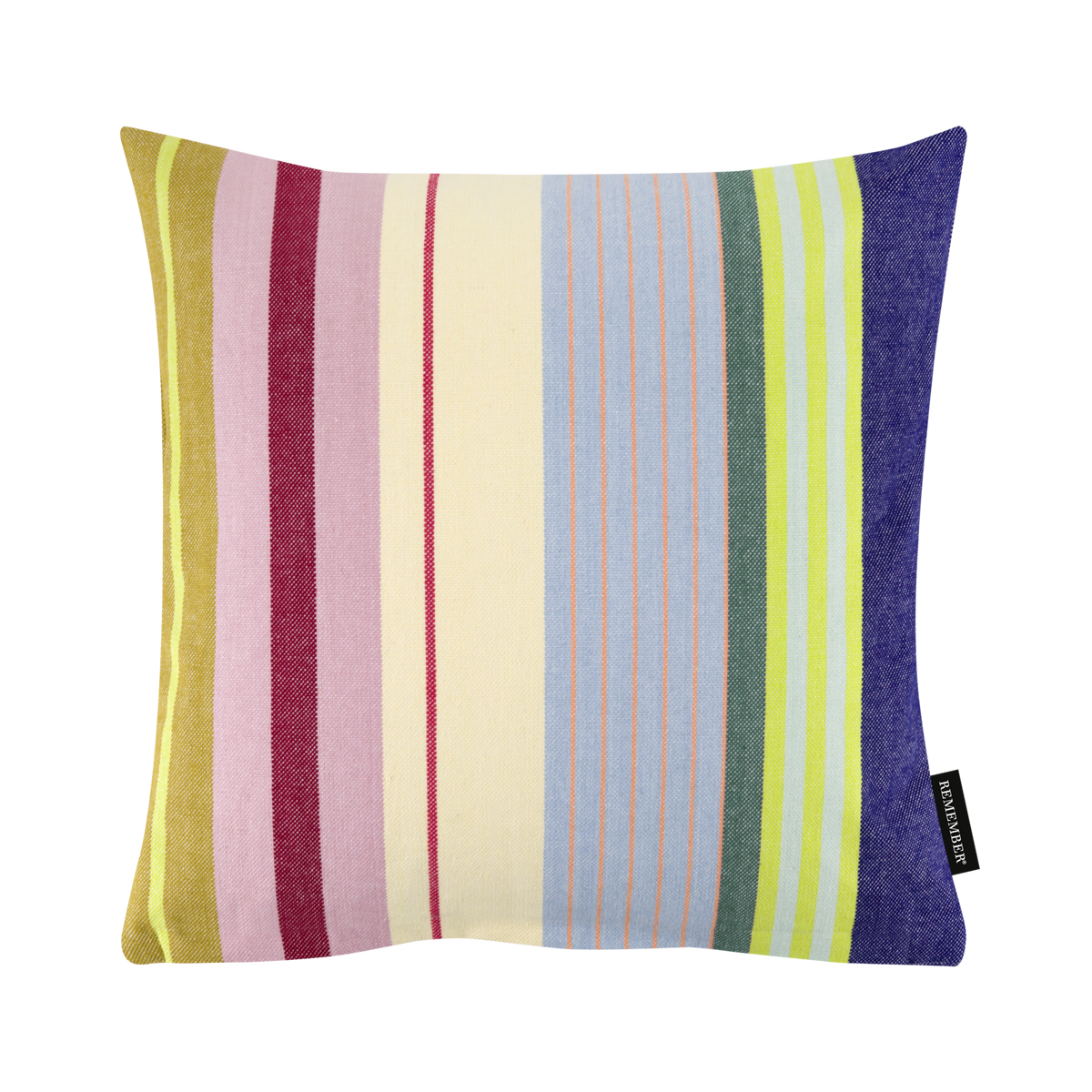 Coussin carré Barbados en coton tissé coloré
