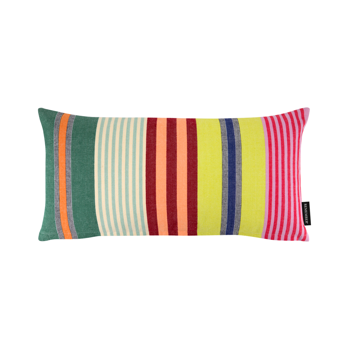 Coussin rectangulaire Grenada en coton tissé coloré