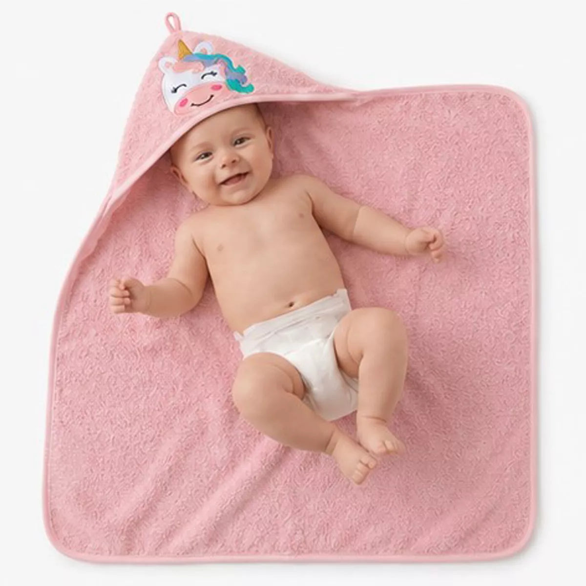 Cape de bain Petite licorne rose - Garnier-Thiebaut