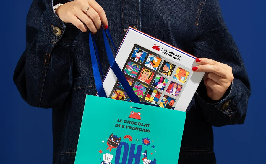 Coffret de 16 carrés 4 recettes de chocolat Bio - Le Chocolat des Français