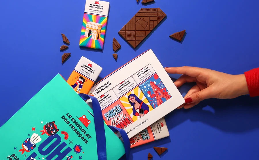 Coffret de 5 mini tablettes chocolat au lait & noir Bio - Le Chocolat des Français