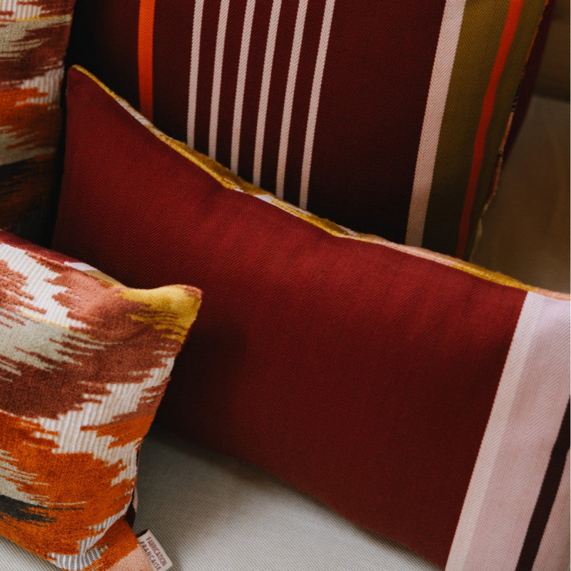 Coussin biface 45x25cm - sarron/ikat - Artiga