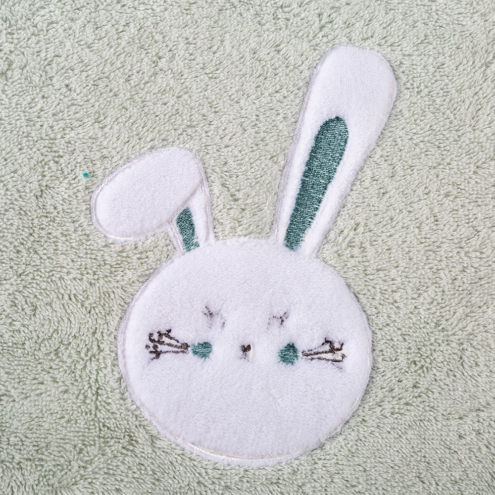 Drap de douche Petit Lapin vert d'eau - Garnier-Thiebaut
