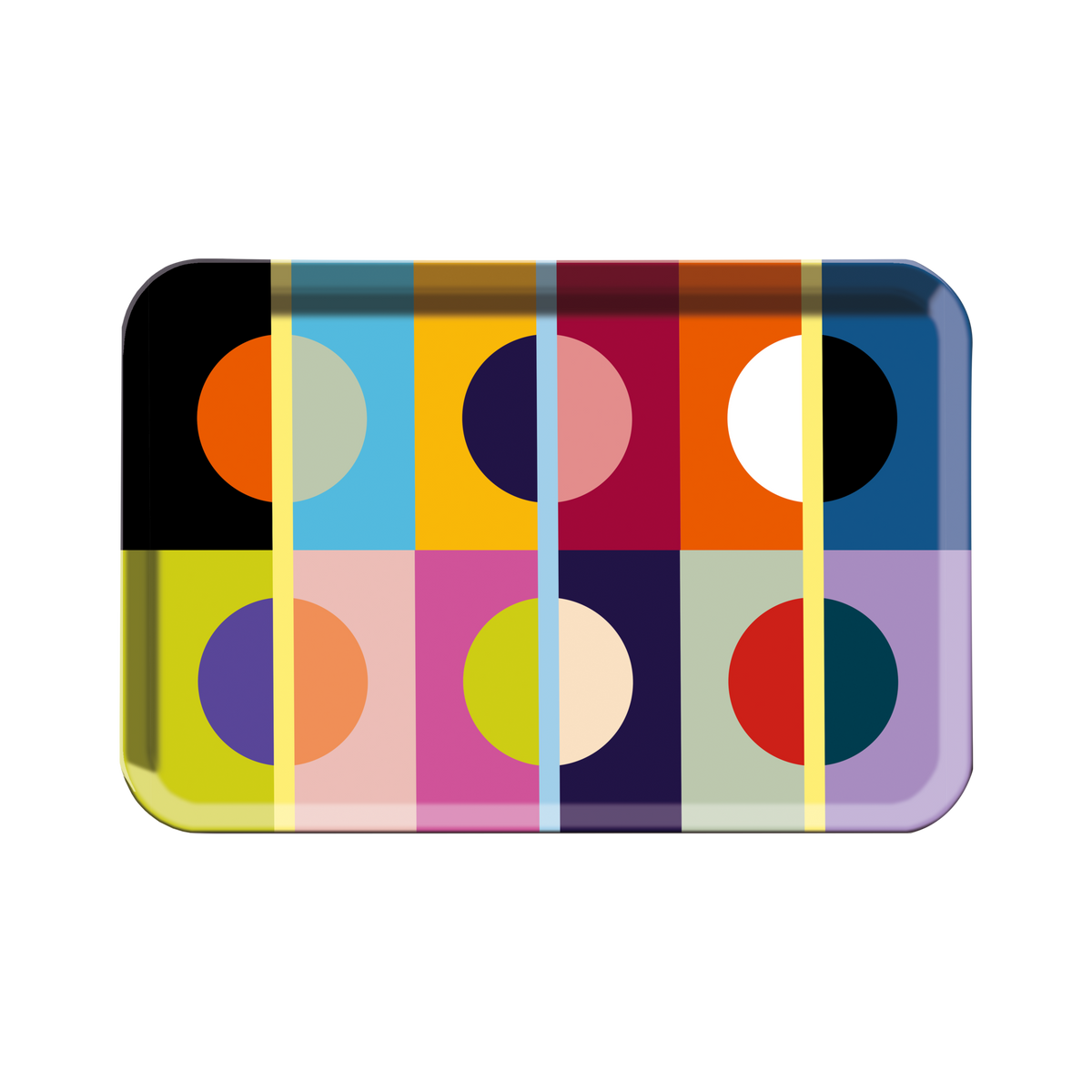 Plateau de service Orb en mélamine au décor aux couleurs vives