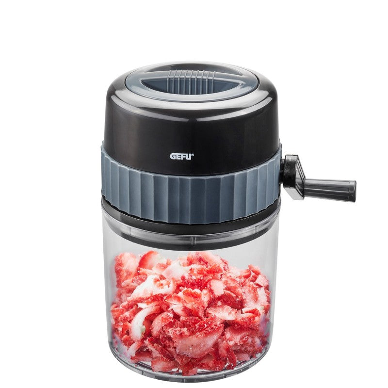 Broyeur à glace manuel Slush Gefu avec manivelle et récipient 75 cl