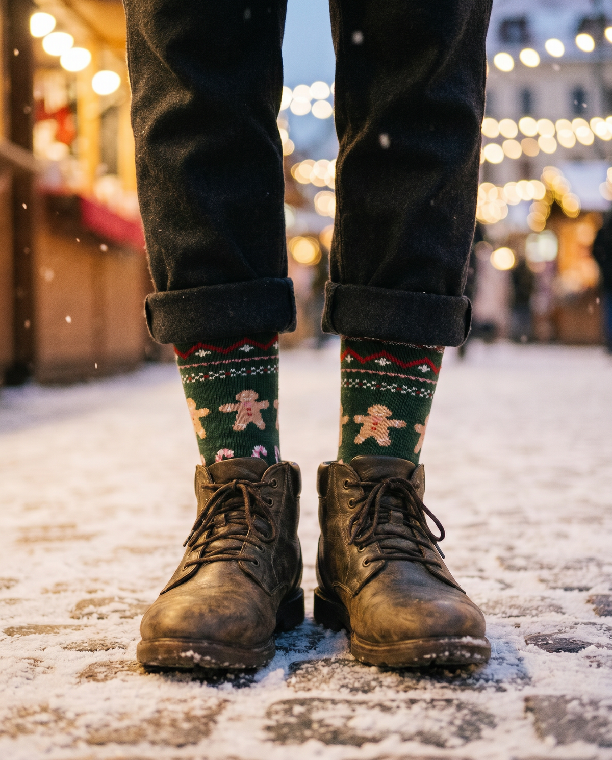 Chaussettes Honninka Gingerbread Nordic Socks - Polar Star, motif extérieur